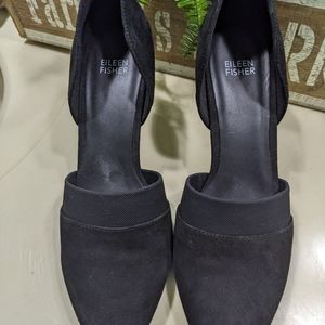 EILEEN FISHER BLACK Hallo PUMP like new never 9.5